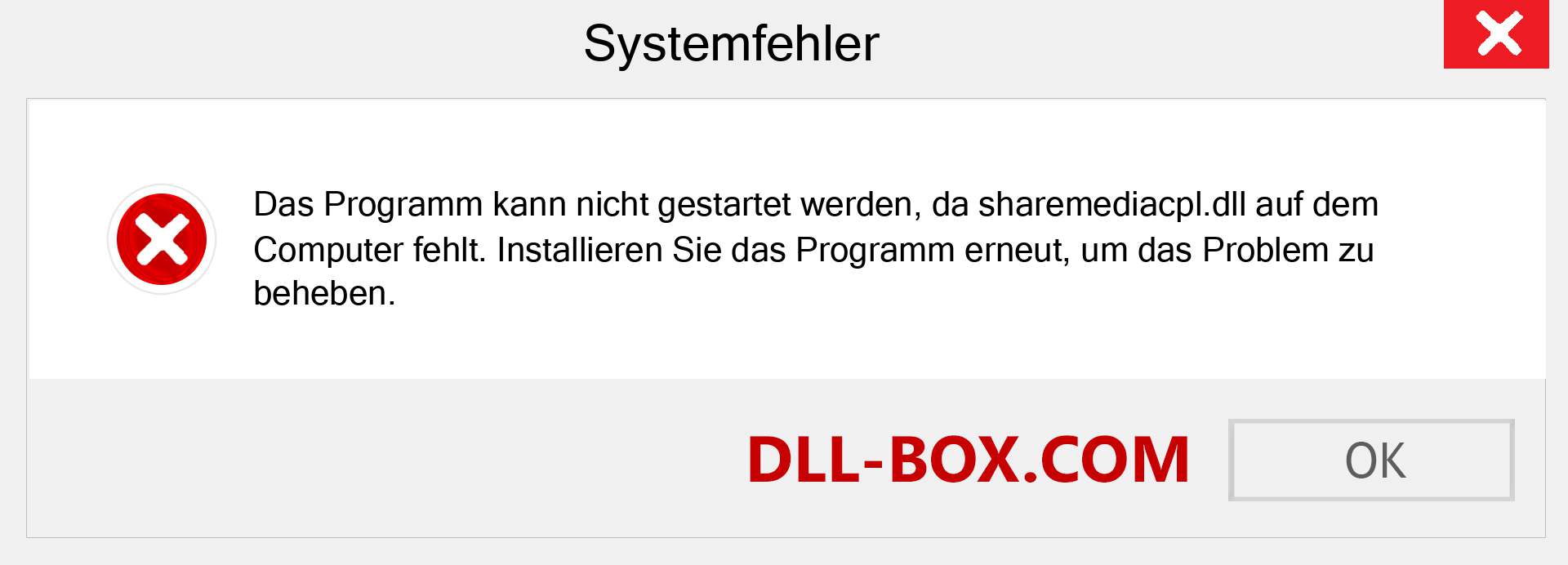 sharemediacpl.dll-Datei fehlt?. Download für Windows 7, 8, 10 - Fix sharemediacpl dll Missing Error unter Windows, Fotos, Bildern